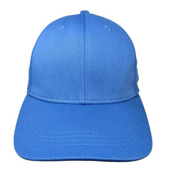 Athletic Works Fitted Hat Blue L-XL Solid Blank 6 Panel Vent Holes - Picture 1 of 8